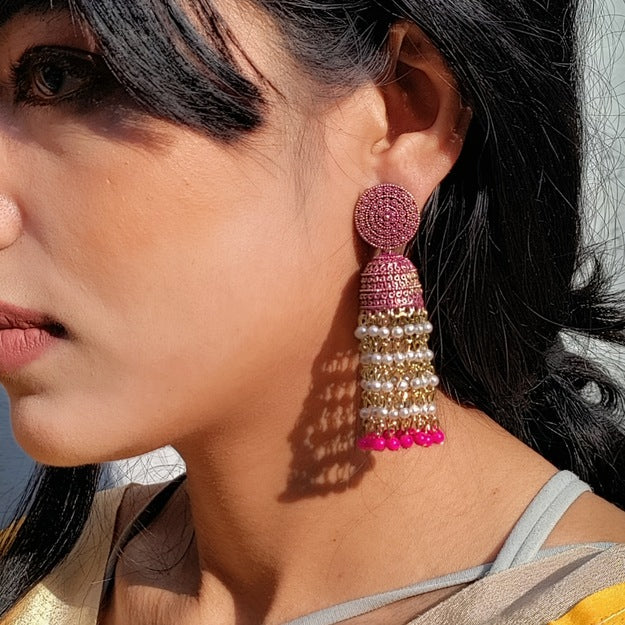 92% OFF on MEENAZ Oxidised Latest Traditional Stylish Oxodised Gold Enamel  Meenakari Pearl Moti Jhumkas Jhumka Jhumki Earrings for Women Girls design  on Amazon | PaisaWapas.com